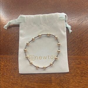 enewton Two-Tone Gold and Silver Beaded Stretch Bracelet